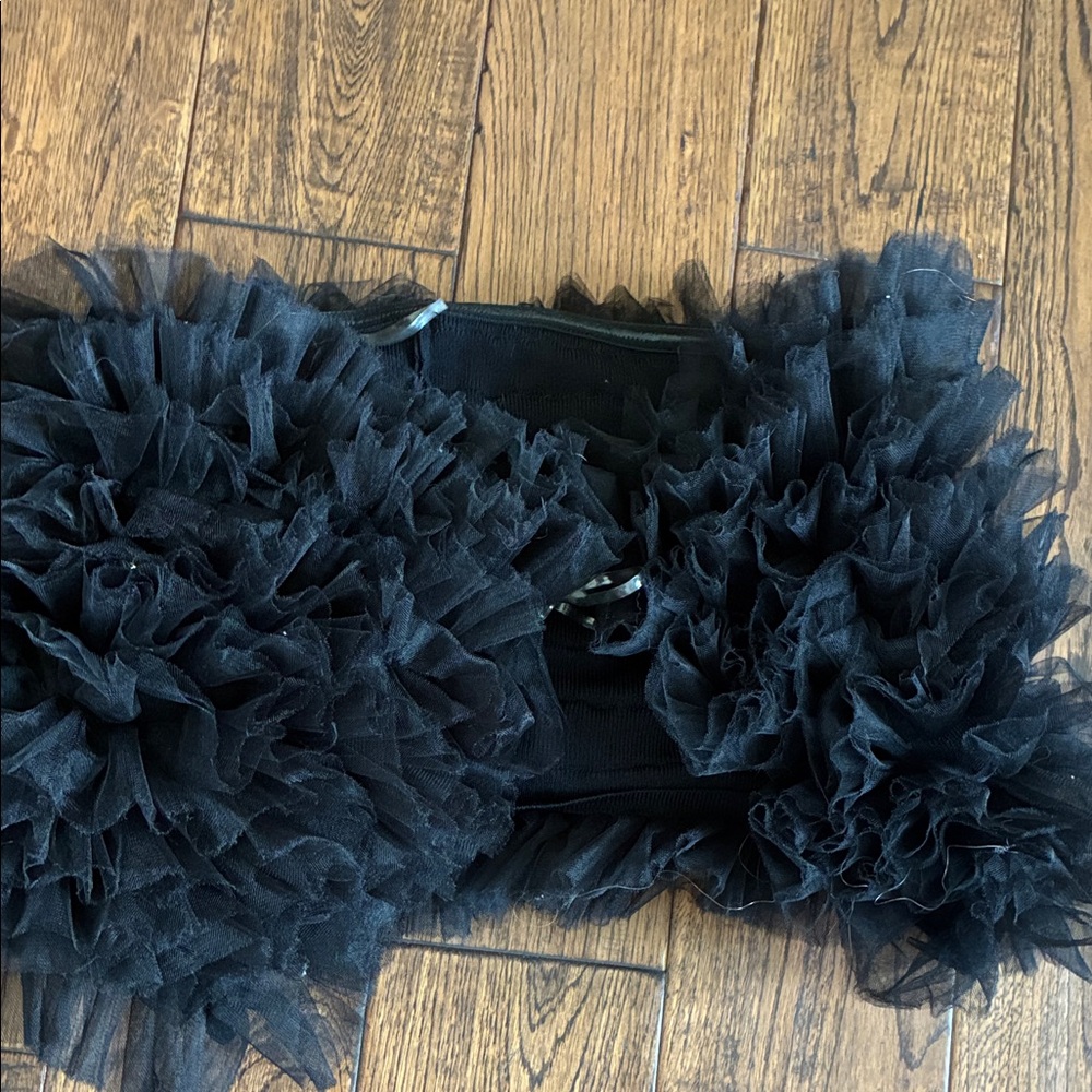 Entro Black Tulle Ruffle Tube Top - Picture 2 of 3